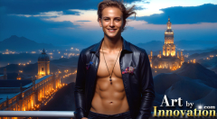 The Beautiful & Handsome Men of the Golden City,is a collection of AI generated images of sexy,glamorous,handsome guys in the heavens.