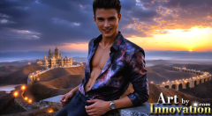 The Beautiful & Handsome Men of the Golden City,is a collection of AI generated images of sexy,glamorous,handsome guys in the heavens.