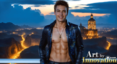 The Beautiful & Handsome Men of the Golden City,is a collection of AI generated images of sexy,glamorous,handsome guys in the heavens.
