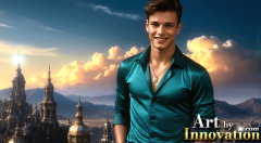 The Beautiful & Handsome Men of the Golden City,is a collection of AI generated images of sexy,glamorous,handsome guys in the heavens.