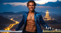 The Beautiful & Handsome Men of the Golden City,is a collection of AI generated images of sexy,glamorous,handsome guys in the heavens.