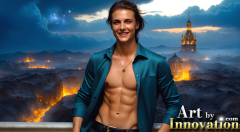 The Beautiful & Handsome Men of the Golden City,is a collection of AI generated images of sexy,glamorous,handsome guys in the heavens.