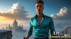 The Beautiful & Handsome Men of the Golden City,is a collection of AI generated images of sexy,glamorous,handsome guys in the heavens.