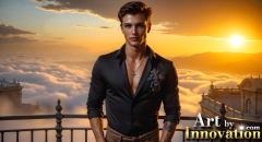 The Beautiful & Handsome Men of the Golden City,is a collection of AI generated images of sexy,glamorous,handsome guys in the heavens.