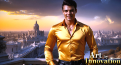 The Beautiful & Handsome Men of the Golden City,is a collection of AI generated images of sexy,glamorous,handsome guys in the heavens.