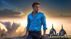 The Beautiful & Handsome Men of the Golden City,is a collection of AI generated images of sexy,glamorous,handsome guys in the heavens.