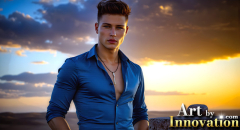 The Beautiful & Handsome Men of the Golden City,is a collection of AI generated images of sexy,glamorous,handsome guys in the heavens.