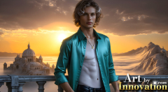 The Beautiful & Handsome Men of the Golden City,is a collection of AI generated images of sexy,glamorous,handsome guys in the heavens.