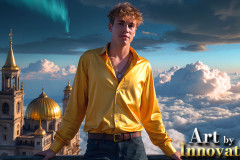 The Beautiful & Handsome Men of the Golden City,is a collection of AI generated images of sexy,glamorous,handsome guys in the heavens.