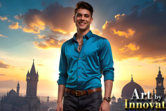 The Beautiful & Handsome Men of the Golden City,is a collection of AI generated images of sexy,glamorous,handsome guys in the heavens.