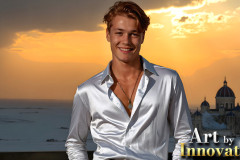 The Beautiful & Handsome Men of the Golden City,is a collection of AI generated images of sexy,glamorous,handsome guys in the heavens.