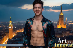 The Beautiful & Handsome Men of the Golden City,is a collection of AI generated images of sexy,glamorous,handsome guys in the heavens.