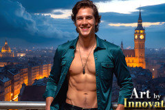 The Beautiful & Handsome Men of the Golden City,is a collection of AI generated images of sexy,glamorous,handsome guys in the heavens.