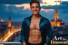 The Beautiful & Handsome Men of the Golden City,is a collection of AI generated images of sexy,glamorous,handsome guys in the heavens.