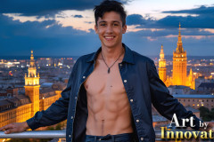 The Beautiful & Handsome Men of the Golden City,is a collection of AI generated images of sexy,glamorous,handsome guys in the heavens.