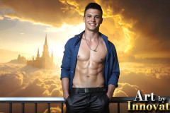 The Beautiful & Handsome Men of the Golden City,is a collection of AI generated images of sexy,glamorous,handsome guys in the heavens.