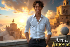 The Beautiful & Handsome Men of the Golden City,is a collection of AI generated images of sexy,glamorous,handsome guys in the heavens.