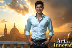 The Beautiful & Handsome Men of the Golden City,is a collection of AI generated images of sexy,glamorous,handsome guys in the heavens.