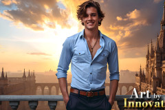 The Beautiful & Handsome Men of the Golden City,is a collection of AI generated images of sexy,glamorous,handsome guys in the heavens.