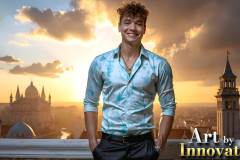 The Beautiful & Handsome Men of the Golden City,is a collection of AI generated images of sexy,glamorous,handsome guys in the heavens.