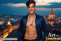 The Beautiful & Handsome Men of the Golden City,is a collection of AI generated images of sexy,glamorous,handsome guys in the heavens.