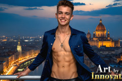 The Beautiful & Handsome Men of the Golden City,is a collection of AI generated images of sexy,glamorous,handsome guys in the heavens.