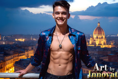 The Beautiful & Handsome Men of the Golden City,is a collection of AI generated images of sexy,glamorous,handsome guys in the heavens.