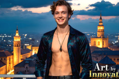 The Beautiful & Handsome Men of the Golden City,is a collection of AI generated images of sexy,glamorous,handsome guys in the heavens.