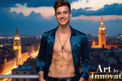 The Beautiful & Handsome Men of the Golden City,is a collection of AI generated images of sexy,glamorous,handsome guys in the heavens.