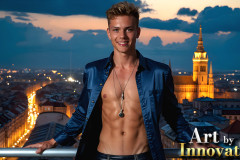 The Beautiful & Handsome Men of the Golden City,is a collection of AI generated images of sexy,glamorous,handsome guys in the heavens.