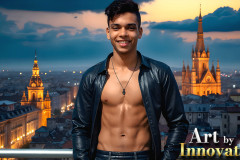 The Beautiful & Handsome Men of the Golden City,is a collection of AI generated images of sexy,glamorous,handsome guys in the heavens.