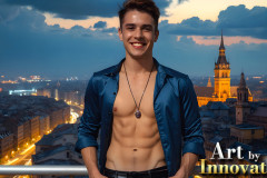The Beautiful & Handsome Men of the Golden City,is a collection of AI generated images of sexy,glamorous,handsome guys in the heavens.