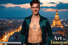 The Beautiful & Handsome Men of the Golden City,is a collection of AI generated images of sexy,glamorous,handsome guys in the heavens.