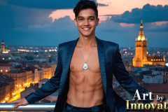 The Beautiful & Handsome Men of the Golden City,is a collection of AI generated images of sexy,glamorous,handsome guys in the heavens.