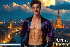 The Beautiful & Handsome Men of the Golden City,is a collection of AI generated images of sexy,glamorous,handsome guys in the heavens.