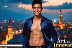 The Beautiful & Handsome Men of the Golden City,is a collection of AI generated images of sexy,glamorous,handsome guys in the heavens.