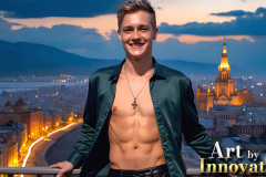 The Beautiful & Handsome Men of the Golden City,is a collection of AI generated images of sexy,glamorous,handsome guys in the heavens.