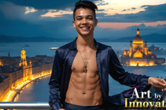 The Beautiful & Handsome Men of the Golden City,is a collection of AI generated images of sexy,glamorous,handsome guys in the heavens.
