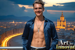 The Beautiful & Handsome Men of the Golden City,is a collection of AI generated images of sexy,glamorous,handsome guys in the heavens.