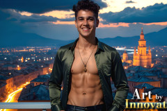 The Beautiful & Handsome Men of the Golden City,is a collection of AI generated images of sexy,glamorous,handsome guys in the heavens.