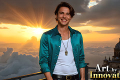 The Beautiful & Handsome Men of the Golden City,is a collection of AI generated images of sexy,glamorous,handsome guys in the heavens.