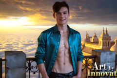 The Beautiful & Handsome Men of the Golden City,is a collection of AI generated images of sexy,glamorous,handsome guys in the heavens.