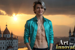 The Beautiful & Handsome Men of the Golden City,is a collection of AI generated images of sexy,glamorous,handsome guys in the heavens.