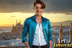 The Beautiful & Handsome Men of the Golden City,is a collection of AI generated images of sexy,glamorous,handsome guys in the heavens.