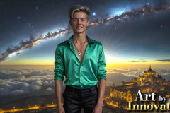The Beautiful & Handsome Men of the Golden City,is a collection of AI generated images of sexy,glamorous,handsome guys in the heavens.