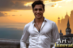 The Beautiful & Handsome Men of the Golden City,is a collection of AI generated images of sexy,glamorous,handsome guys in the heavens.