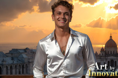 The Beautiful & Handsome Men of the Golden City,is a collection of AI generated images of sexy,glamorous,handsome guys in the heavens.