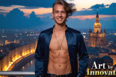 The Beautiful & Handsome Men of the Golden City,is a collection of AI generated images of sexy,glamorous,handsome guys in the heavens.