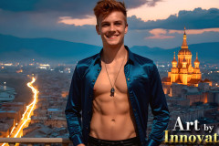 The Beautiful & Handsome Men of the Golden City,is a collection of AI generated images of sexy,glamorous,handsome guys in the heavens.