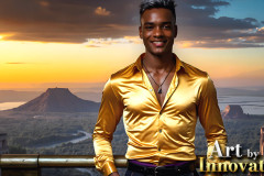 The Beautiful & Handsome Men of the Golden City,is a collection of AI generated images of sexy,glamorous,handsome guys in the heavens.